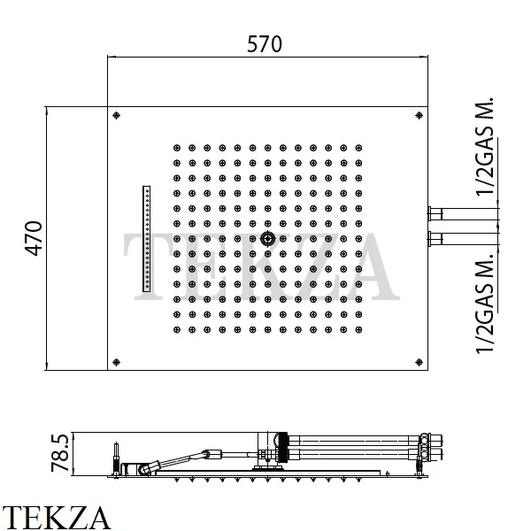 Bossini Dream/2 Потолочный душ с двумя функциями H38926.030, хром глянец