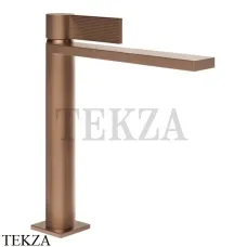 Gessi Inverso RIGATO Смеситель для раковины средний, с донным клапаном 73555-708, Copper Brushed