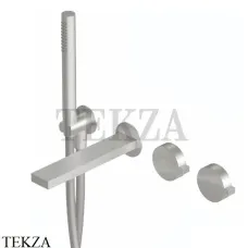Ritmonio Dot316 Смеситель для ванны с гарнитуром, внешняя часть PR50EC202 INOX, Brushed steel