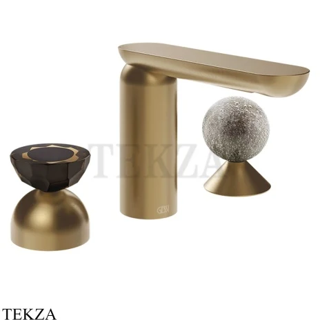 Gessi Perle Смеситель для раковины на 3 отв., без гарнитура 74868-726, бронза Brushed