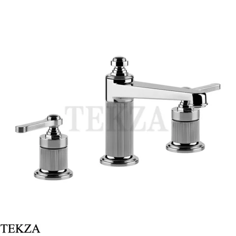 Gessi VENTI20 Смеситель для раковины на 3 отверстия средний, с донным клапаном 65012-031, хром глянец