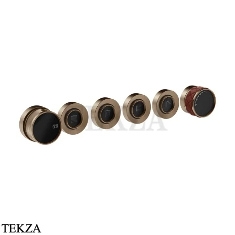 Gessi Pelle Tresse Термостат для душа на 4 потока, внешняя часть, 78238-447, Red Cherry/ Coffee Bronze Br. PVD