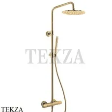 FIMA Carlo Frattini Душевая колонна с термостатом, верхний душ 250 F4285/R256HS, Brushed Champagne