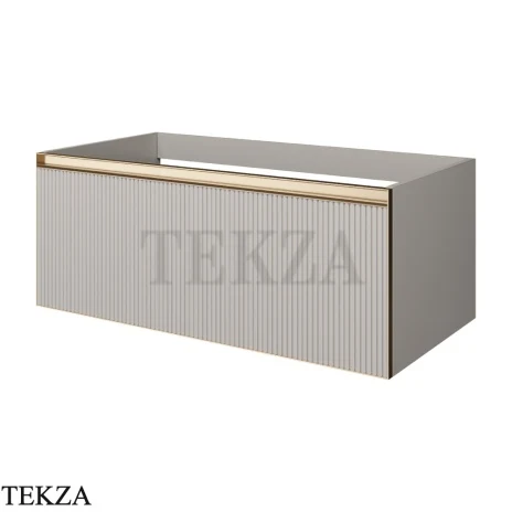 ARMADI ART QUATRO Тумба под раковину 100 см 790-M1-100-CM-RIB-MG, CASHMERE (кашемир) FUGA (рифлёный фасад), профиль MATT GOLD (матовое золото)