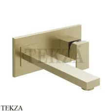 Gessi Rettangolo Смеситель для раковины на планке длинный, внешняя часть 44838-727, Brushed Brass