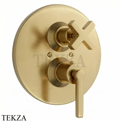 Nicolazzi Monte Croce Термостат для душа, 1-2 потока, внешняя часть, 4909EXTOS27, Brushed brass