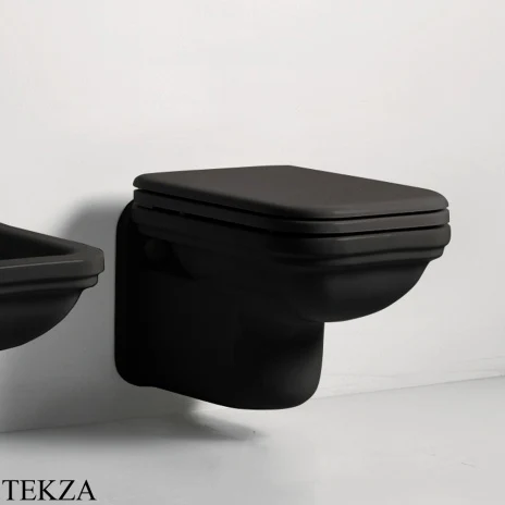 Kerasan Waldorf Унитаз подвесной, с сиденьем, микролифт, 411504nero, чёрный глянец