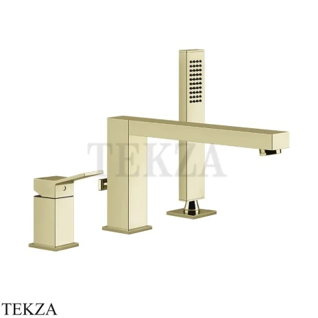 Gessi RETTANGOLO K Смеситель для ванны на 3 отверстия 53037-710, Brass PVD