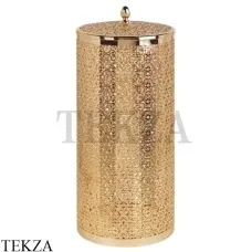 Migliore COMPLEMENTI Корзина для белья ажурная 22л с крышкой 24734, золото глянец