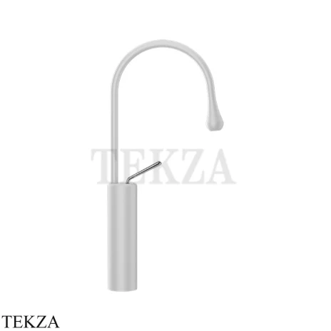 Gessi Goccia Смеситель для раковины высокий, без сливного гарнитура 33608-279, Matte White