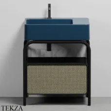 CIELO MARCEL Консоль напольная с ящиком Tinto nero, раковина Oltremare