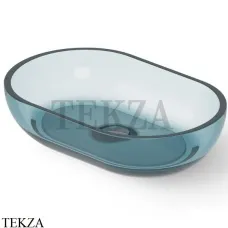 Dea Design Washbasins Раковина настольная овальная Glasstech DD9034 580 R11, Dark Blue R11