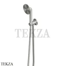 QuadroDesign Ручной душ с держателем, выпуском, шлангом, 12 66 AS, Brushed Stainless Steel