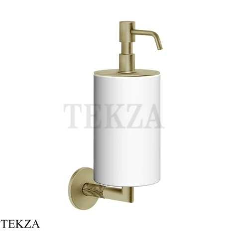 Gessi ANELLO Дозатор для жидкого мыла настенный, композит белый 63713-727, Brushed Brass PVD