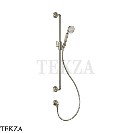 Gessi VENTI20 Штанга в комплекте с душевой лейкой, шланг, вывод 65142-149, Finox Brushed Nickel