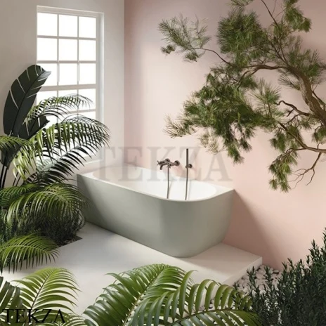 Gruppo Treesse Cora Ванна в угол пристенная акриловая 170x75 SX V057BOSX, белый матовый