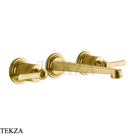 Gessi VENTI20 Смеситель для раковины на 3 отв. средний, внешняя часть 65091-716, Gold Br. PVD