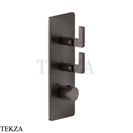Gessi INCISO WELLNESS Термостат 2 выхода, внешняя часть 58204-707, Black Metal Brushed PVD