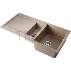 Omoikiri Sakaime 100-2 Кухонная мойка Tetogranit две чаши 4993894 бежевый