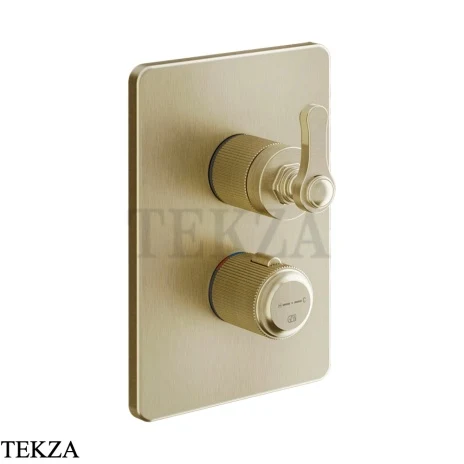 Gessi VENTI20 Термостат для душа, 2 потока, внешняя часть 65135-727, Brushed Brass PVD