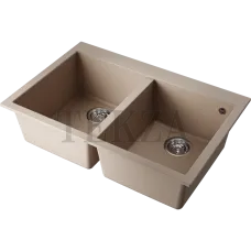 Omoikiri Bosen 80-2 Кухонная мойка Tetogranit две большие чаши 80-2-SA 4993838 бежевый