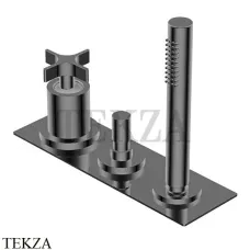 Ritmonio Diametro35 Cross Смеситель на борт ванны, без излива PR53EF101 F31, Frosted Black Chrome