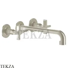 Gessi INCISO+ Смеситель для раковины на 3 отверстия, длинный, внешняя часть 58192-149, Finox Brushed Nickel