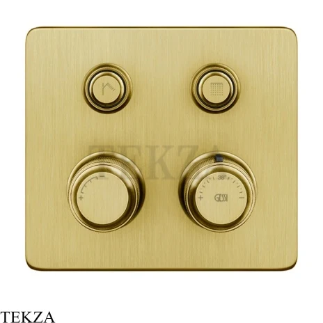 Gessi VENTI20 Термостатический смеситель на 2 потока, внешняя часть 65232-716, Gold Br. PVD