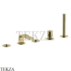 Fantini Venezia Смеситель на борт ванны с изливом (ручка отдельно) FIT, 2901N565S, Золото плюс