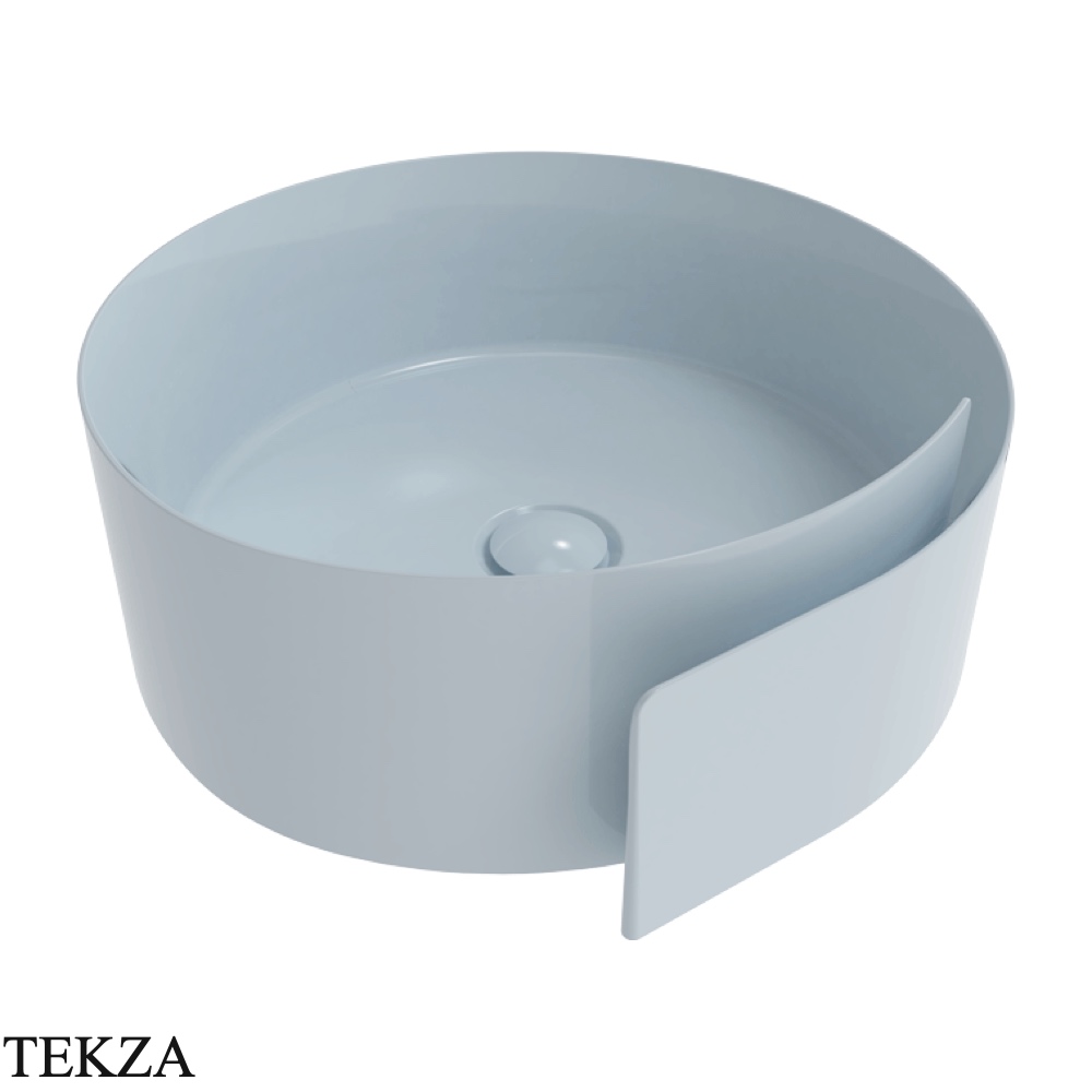 Flaminia Roll раковина накладная 44×44×17 см, голубой Azzurro Polvere глянец