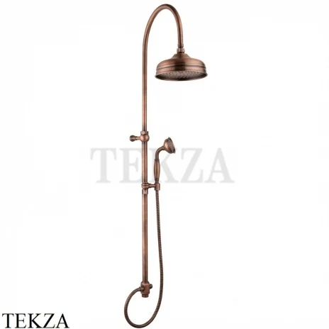 Nicolazzi Nuova Brenta Душевая стойка с верхним душем 20см, подвижный слайдер 5719WSRA20, Copper