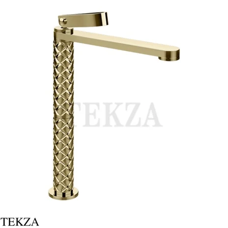Gessi Pelle Laccetto Смеситель для раковины высокий, с донным клапаном, 78353-710, Brass PVD