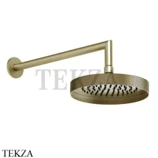 Gessi Inverso Diamantato Верхняя лейка с кронштейном D21,8 см 63448-727, Brushed Brass Gessi Inverso Diamantato Верхняя лейка с кронштейном D21,8 см 63448-727, Brushed Brass
