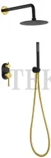 Boheme Uno Смеситель встроенный SET, душ верхний, гарнитур Uno 464-BG Черный Золото Boheme Uno Смеситель встроенный SET, душ верхний, гарнитур Uno 464-BG Черный Золото