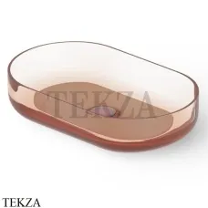 Dea Design Washbasins Раковина настольная овальная Glasstech DD9091 550 R9, Brown Copper R9