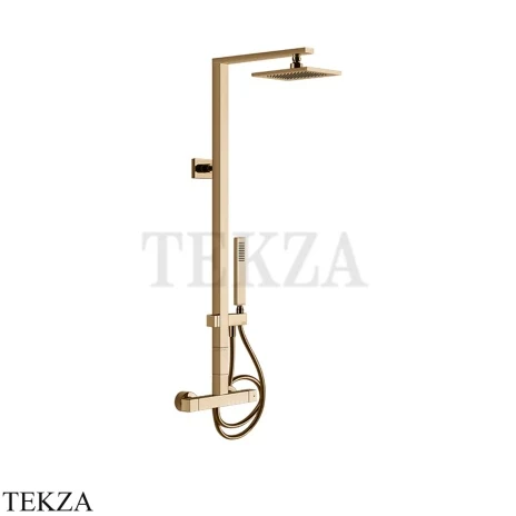 Gessi Rettangolo shower Душевая колонна с термостатом 23447-735, Warm Bronze PVD