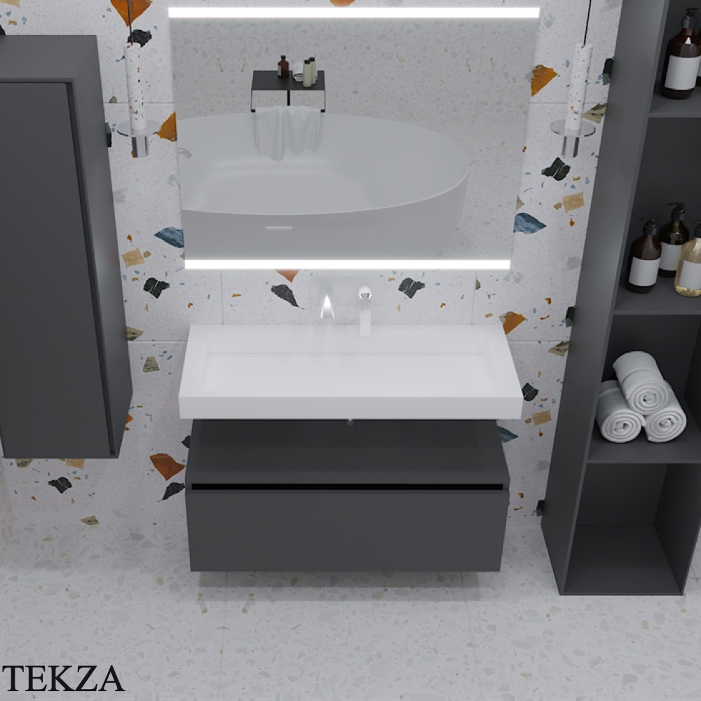 ARMADI ART FLAT Тумба-ящик под столешницу 897-100-A mat, ANTRACITE (антрацит), матовый