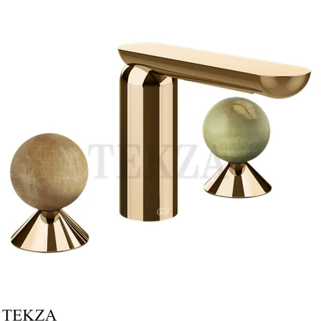 Gessi Perle Смеситель для раковины на 3 отв., без гарнитура 74355-735, бронза глянец