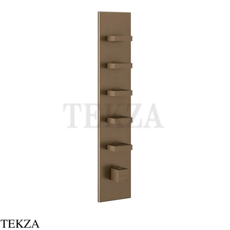 Gessi Rettangolo Wellness Термостат 5 выходов, внешняя часть 43030-761, Coffee Bronze Brushed PVD