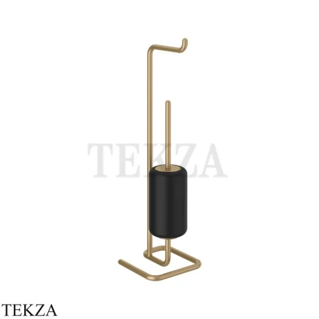 Gessi Goccia Стойка с держателем для туалетной бумаги и ершиком 38068-726, Warm Bronze Br. PVD