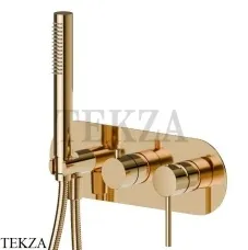 Newform XT Смеситель для душа 2 потока, с гарнитуром, внешняя часть 4269E.61.020, PVD Glossy gold