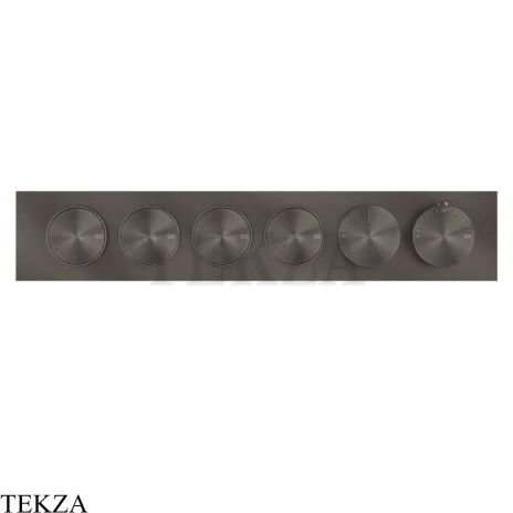 Gessi Origini NATURE Термостат для душа 4 потока с кнопками, внешняя часть 66226-707, Black Metal Brushed