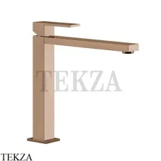 Gessi Rettangolo Смеситель для раковины длинный излив, без сливного гарнитура 11924-030, Copper глянец