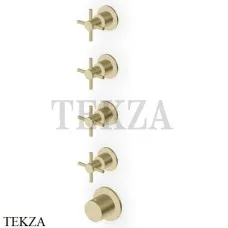 Zucchetti Helm Термостат для душа на 4 потока, внешняя часть ZHM804.XP31, английское золото brushed