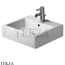 Duravit Vero Раковина подвесная или на тумбу, с переливом 0454500000, белый глянец