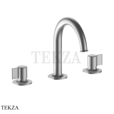 Fantini Flora Смеситель для раковины, с донным клапаном 7692J507, Brushed Steel Look PVD