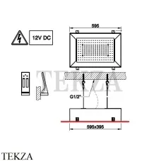 Gessi AFILO Встраиваемая душевая система, 2 функции хромотерапия 57401-279, скрытая часть