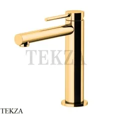 Gattoni Circle One Смеситель для раковины, с донным клапаном 9044/90D0, Gold 24 kr