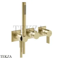 Gessi Inverso RIGATO Смеситель для душа, 2 потока, с гарнитуром, внешняя часть 73536-727, Brass Brushed