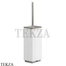 Gessi Rettangolo Ёршик напольный, композит белый 20843-149, Finox Brushed Nickel